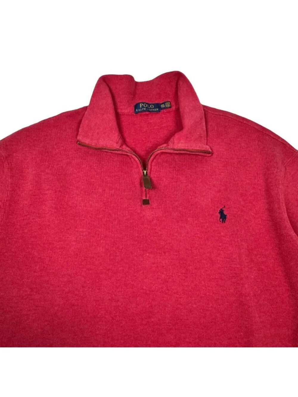 Polo Ralph Lauren 100% Cotton Quarter Zip Sweater Sz XXL Tall Pony Mock Neck